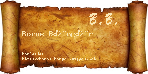Boros Böngér névjegykártya